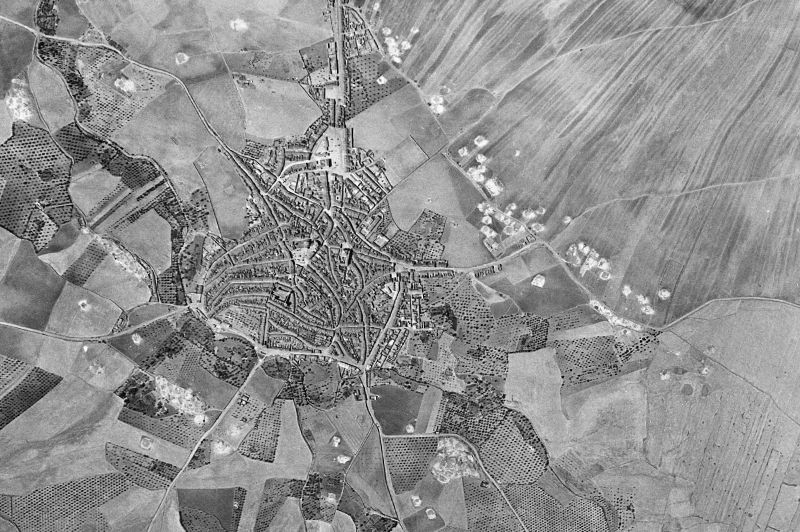 Ortofoto de 1956-1957 del núcleo de Zalamea de la Serena