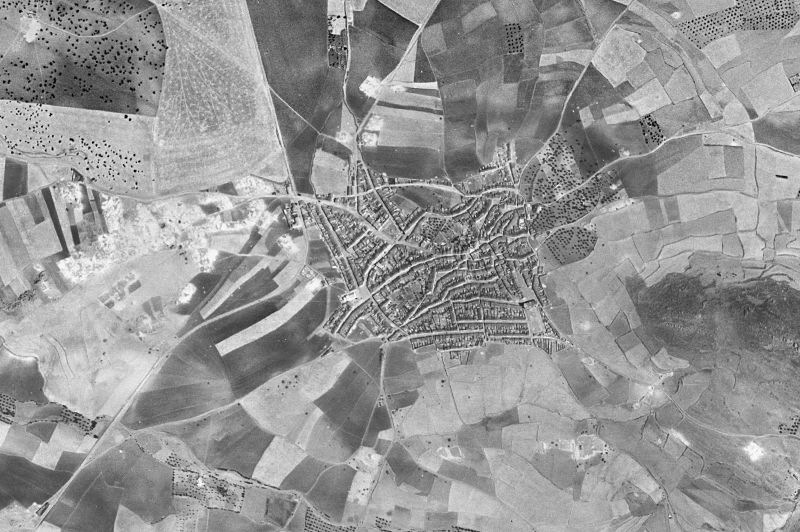 Ortofoto de 1956-1957 del núcleo de La Zarza