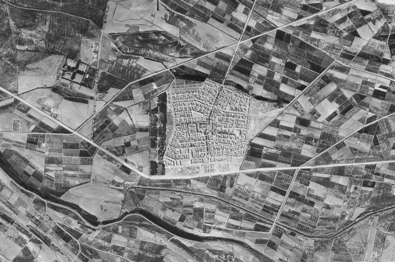 Ortofoto de 1956-1957 del núcleo de Valdelacalzada