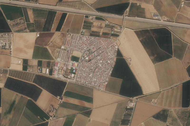 Ortofoto actual del núcleo de Pueblonuevo del Guadiana