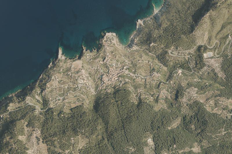 Ortofoto actual del núcleo de Banyalbufar