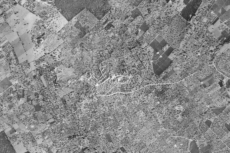 Ortofoto de 1956-1957 del núcleo de Búger