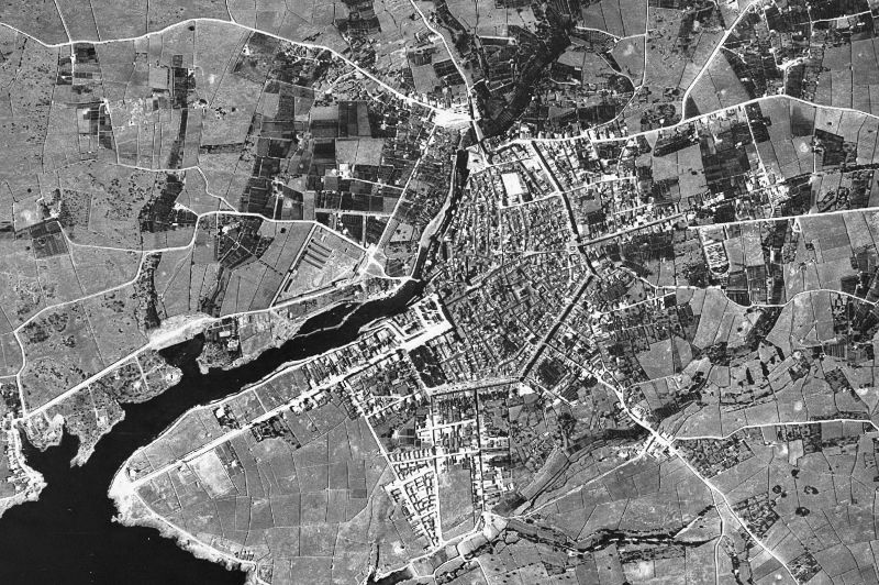 Ortofoto de 1956-1957 del núcleo de Ciutadella de Menorca