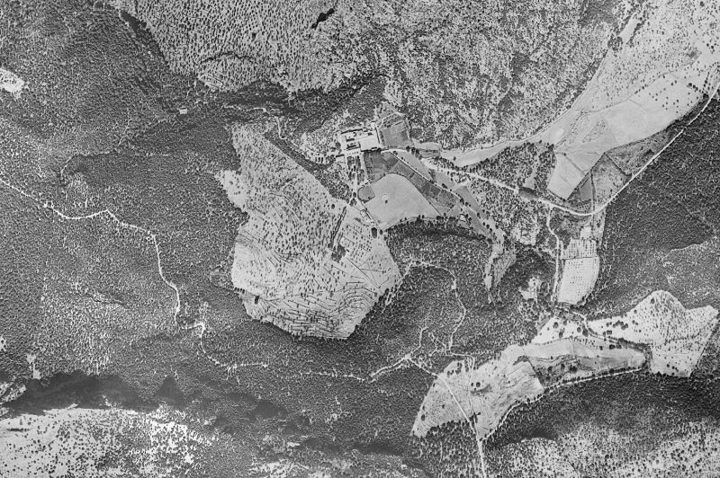 Ortofoto de 1956-1957 del núcleo de Escorca