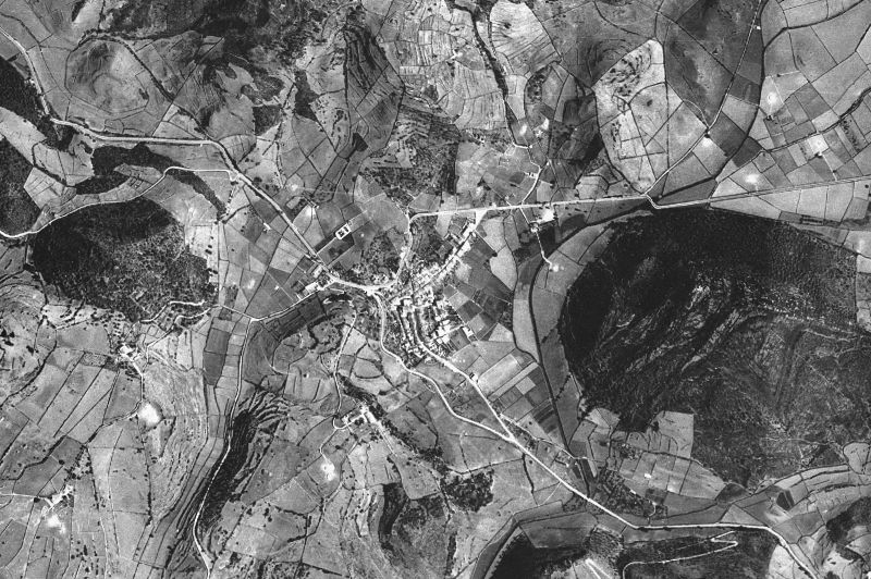 Ortofoto de 1956-1957 del núcleo de Ferreries