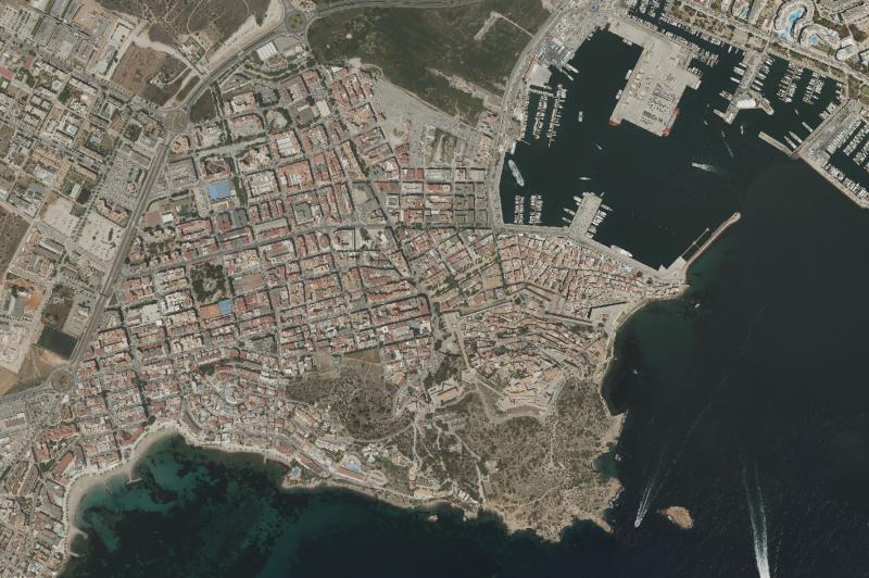 Ortofoto actual del núcleo de Eivissa
