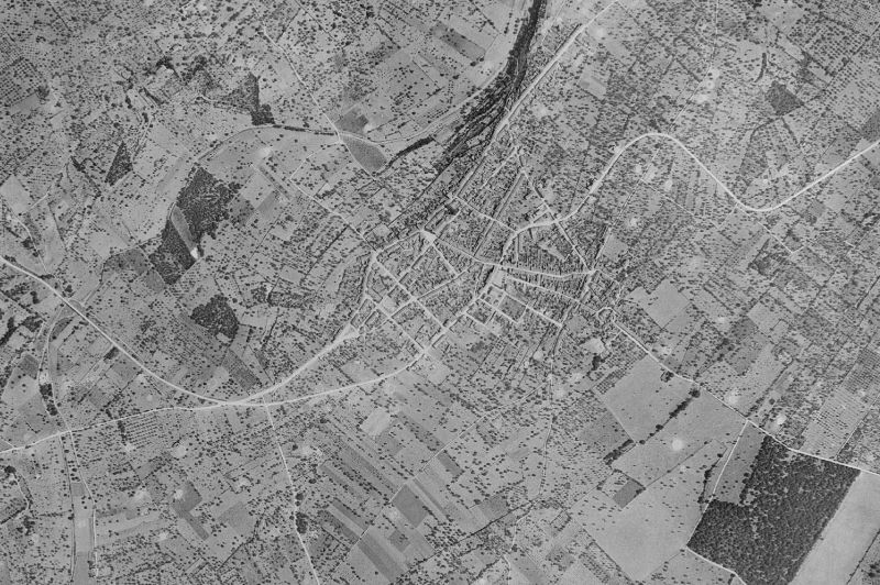 Ortofoto de 1956-1957 del núcleo de Llubí