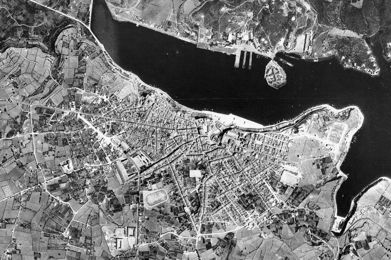 Ortofoto de 1956-1957 del núcleo de Maó