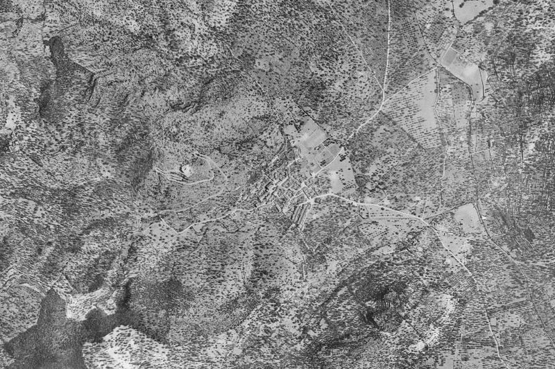 Ortofoto de 1956-1957 del núcleo de Mancor de la Vall