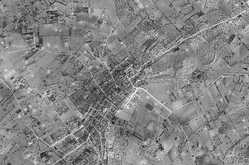 Ortofoto de 1956-1957 del núcleo de Montuïri