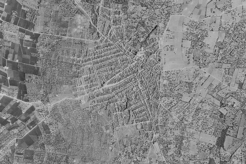 Ortofoto de 1956-1957 del núcleo de Muro