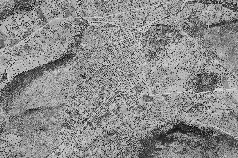 Ortofoto de 1956-1957 del núcleo de Pollença