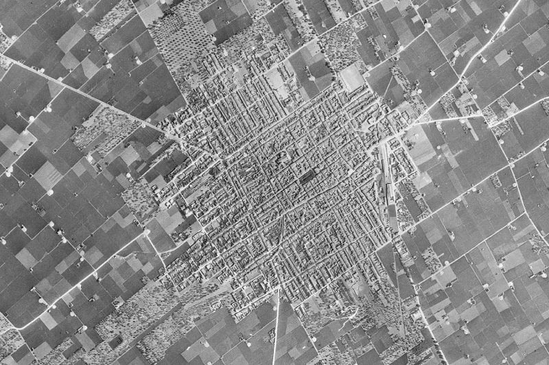 Ortofoto de 1956-1957 del núcleo de Sa Pobla