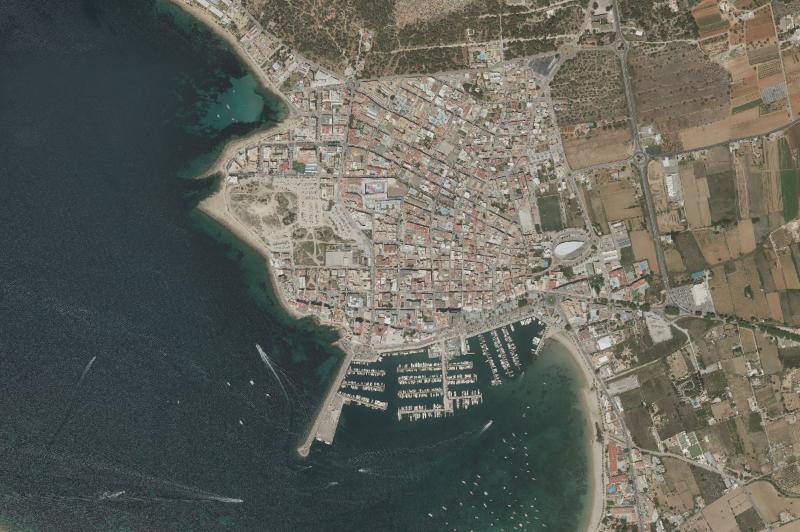 Ortofoto actual del núcleo de Sant Antoni de Portmany