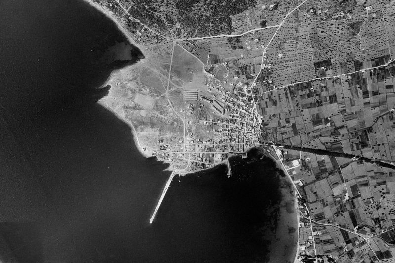 Ortofoto de 1956-1957 del núcleo de Sant Antoni de Portmany