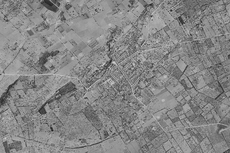 Ortofoto de 1956-1957 del núcleo de Sencelles