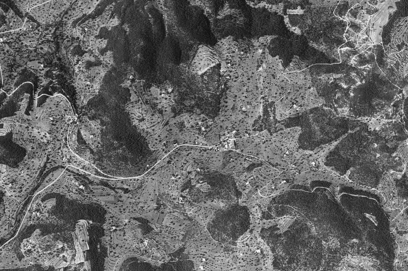 Ortofoto de 1956-1957 del núcleo de Sant Joan de Labritja