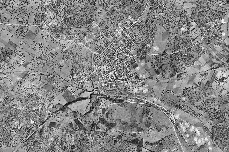 Ortofoto de 1956-1957 del núcleo de Sant Llorenç des Cardassar