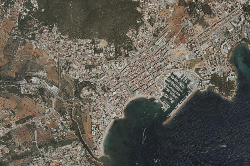 Ortofoto actual del núcleo de Santa Eulària des Riu