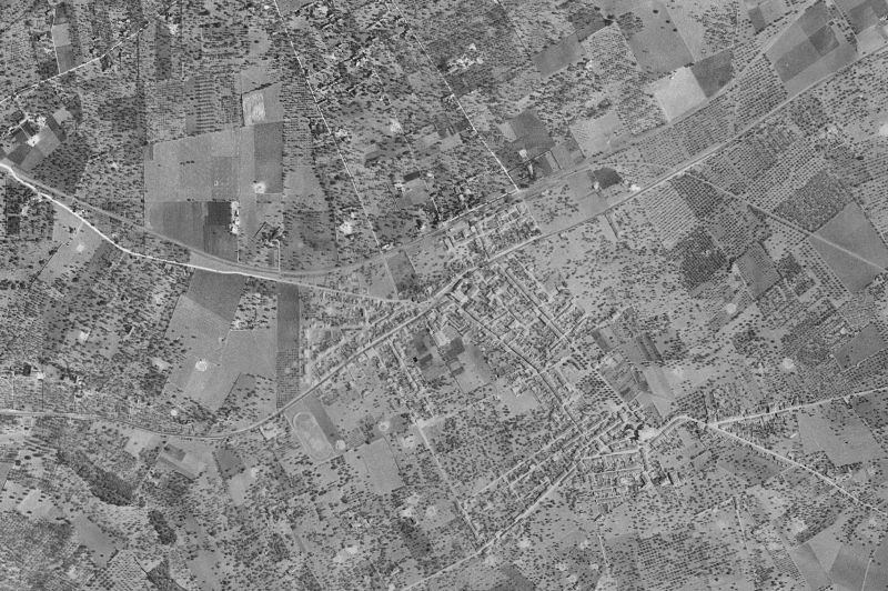Ortofoto de 1956-1957 del núcleo de Santa María del Camí