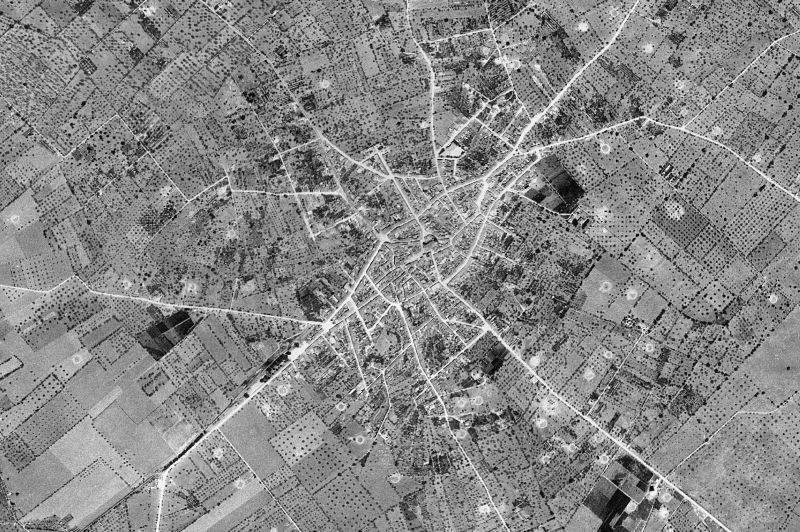 Ortofoto de 1956-1957 del núcleo de Santanyí