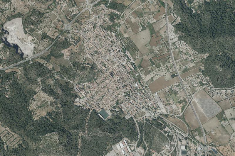Ortofoto actual del núcleo de Son Servera