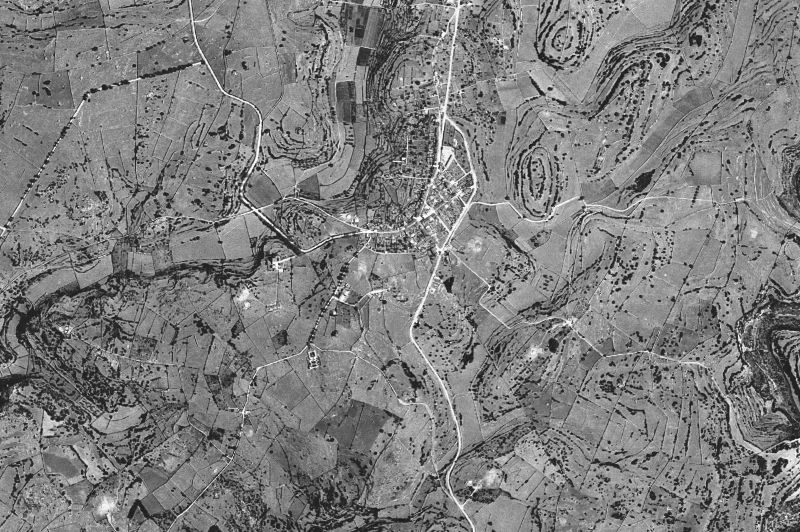 Ortofoto de 1956-1957 del núcleo de Es Migjorn Gran