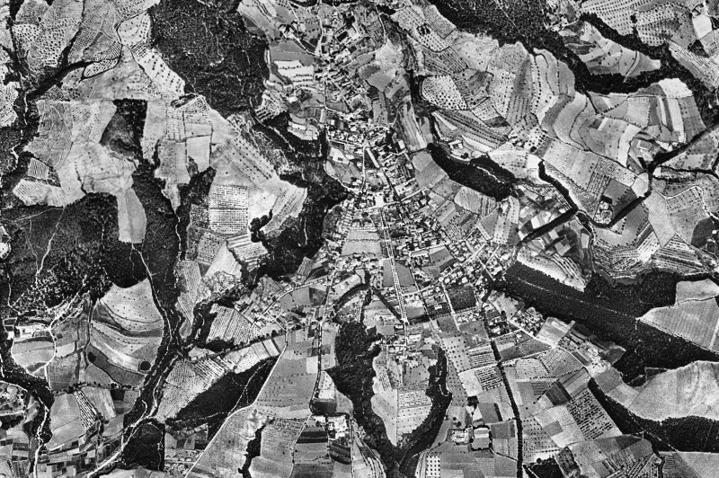 Ortofoto de 1956-1957 del núcleo de L'Ametlla del Vallès