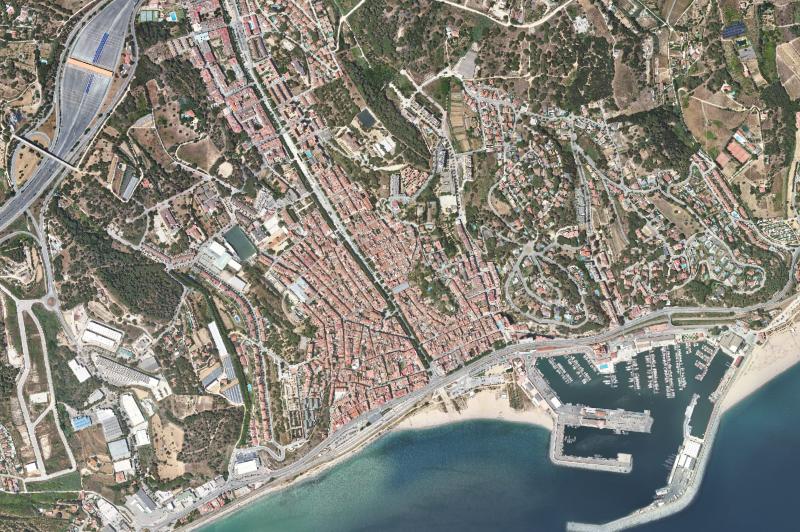 Ortofoto actual del núcleo de Arenys de Mar