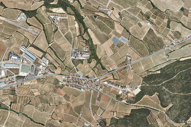 Ortofoto actual del núcleo de Avinyonet del Penedès