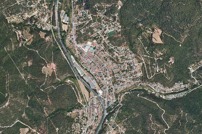 Ortofoto actual del núcleo de Aiguafreda