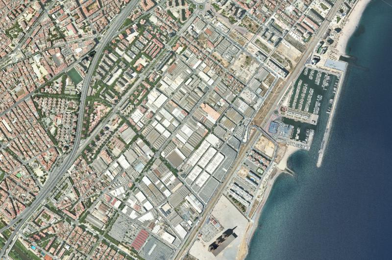 Ortofoto actual del núcleo de Badalona