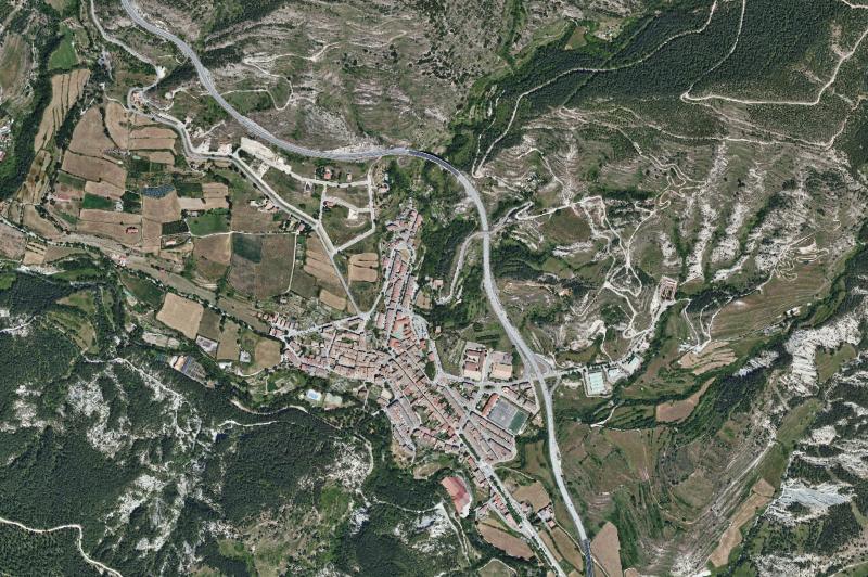 Ortofoto actual del núcleo de Bagà