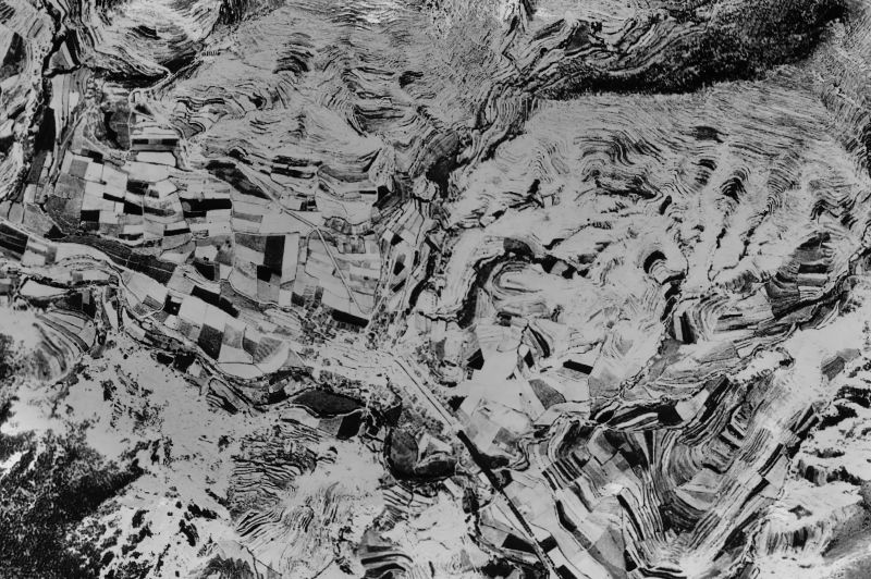Ortofoto de 1956-1957 del núcleo de Bagà