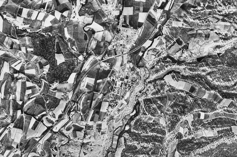 Ortofoto de 1956-1957 del núcleo de Balenyà