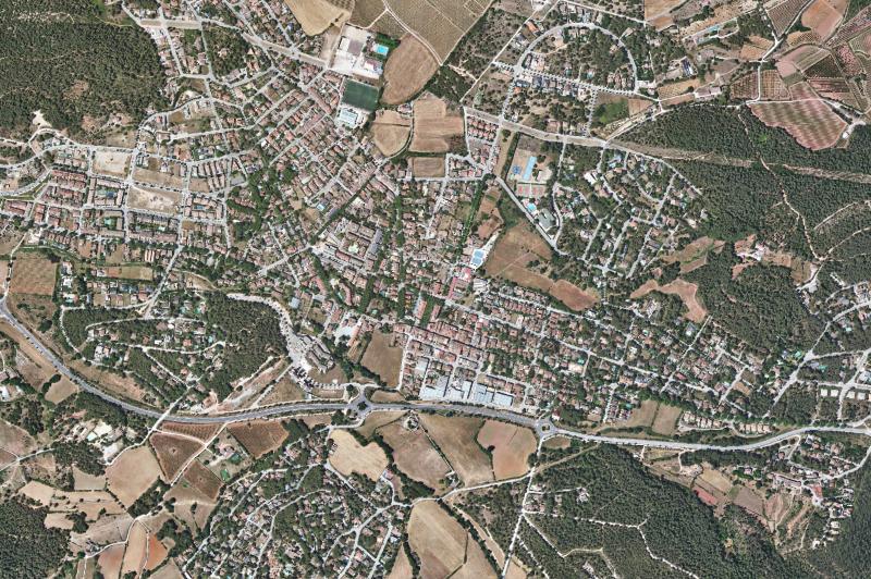 Ortofoto actual del núcleo de Begues