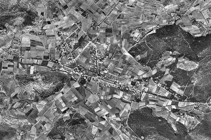 Ortofoto de 1956-1957 del núcleo de Begues