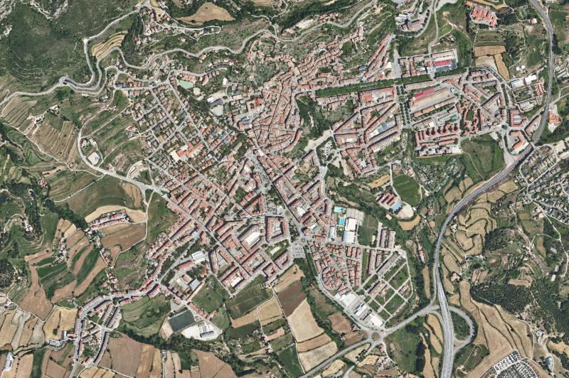 Ortofoto actual del núcleo de Berga