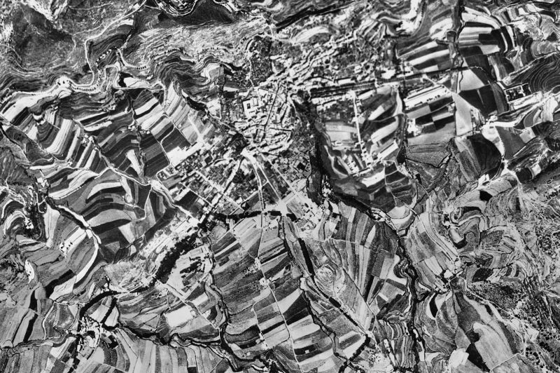 Ortofoto de 1956-1957 del núcleo de Berga