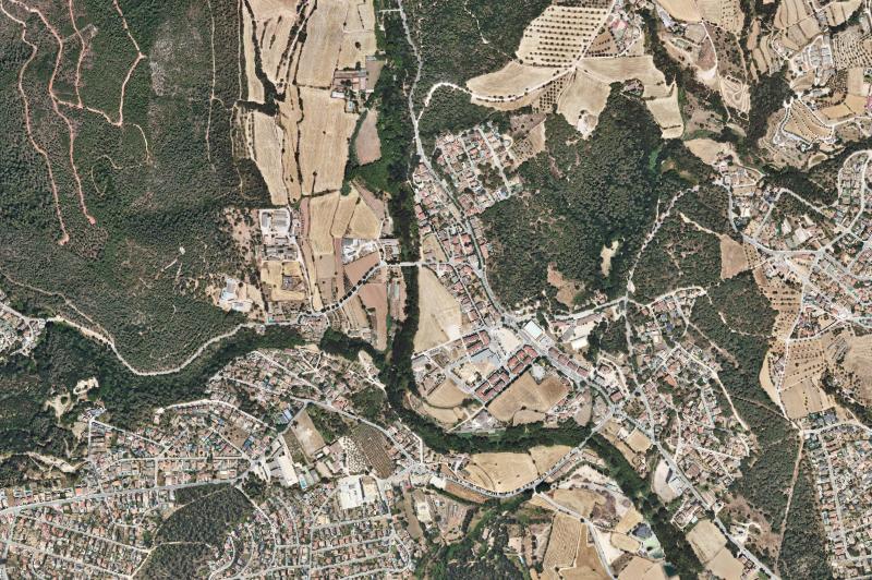 Ortofoto actual del núcleo de Bigues i Riells del Fai