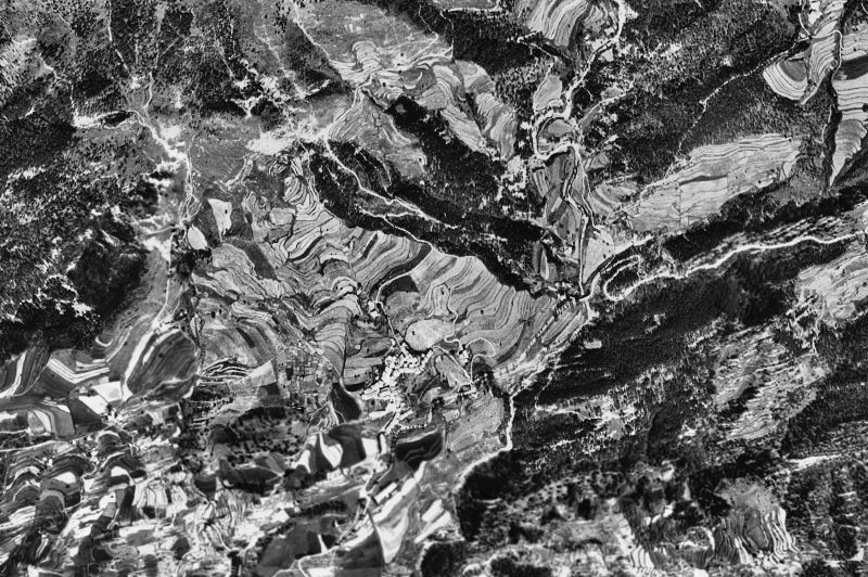 Ortofoto de 1956-1957 del núcleo de Borredà