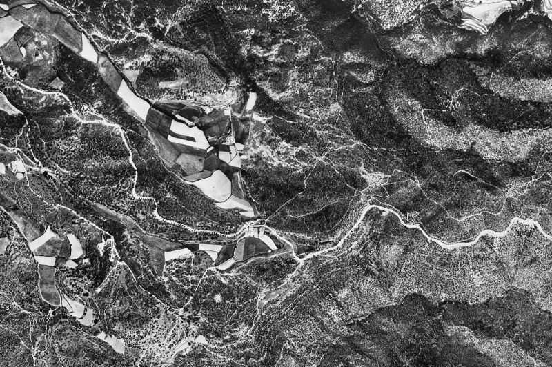 Ortofoto de 1956-1957 del núcleo de El Brull