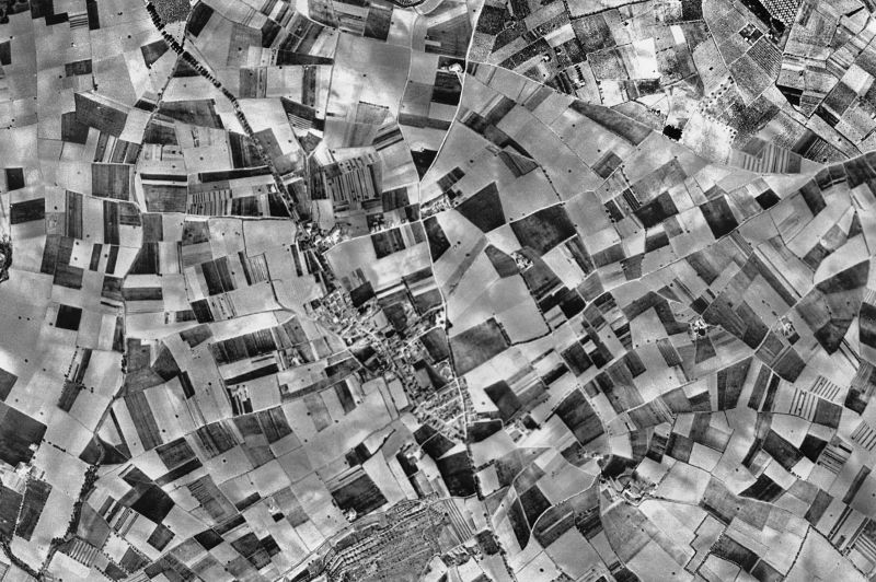 Ortofoto de 1956-1957 del núcleo de Les Cabanyes