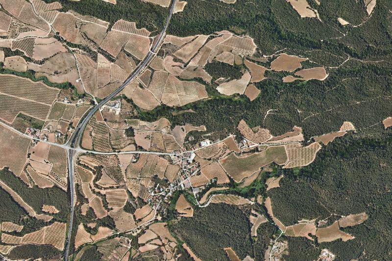 Ortofoto actual del núcleo de Cabrera d'Anoia