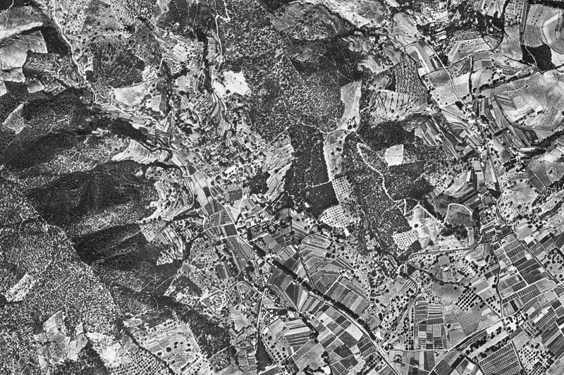 Ortofoto de 1956-1957 del núcleo de Cabrera de Mar