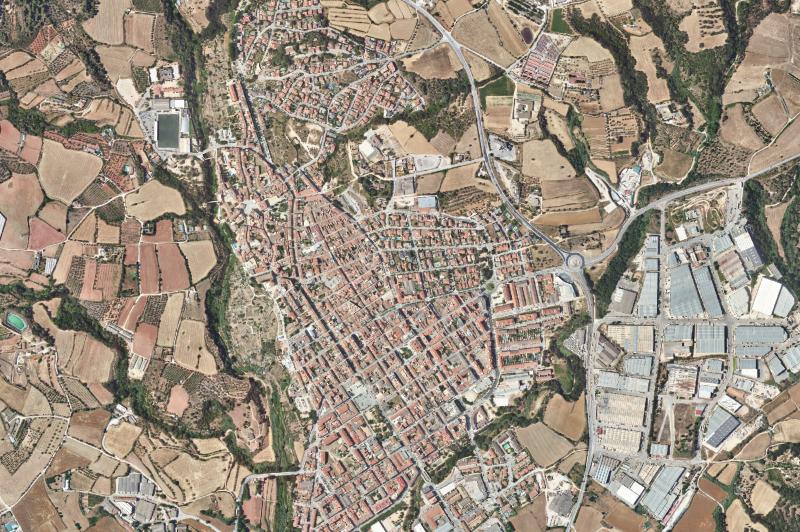 Ortofoto actual del núcleo de Caldes de Montbui