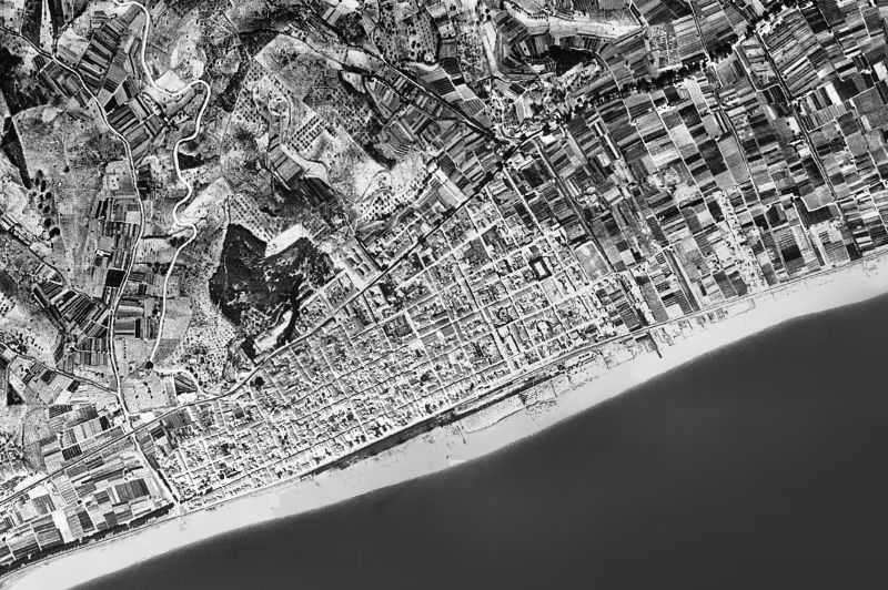 Ortofoto de 1956-1957 del núcleo de Calella