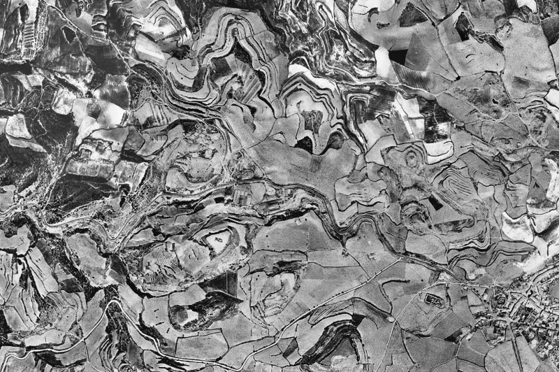Ortofoto de 1956-1957 del núcleo de Calonge de Segarra