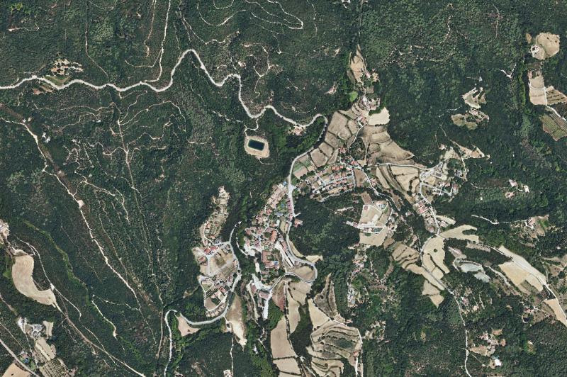 Ortofoto actual del núcleo de Campins