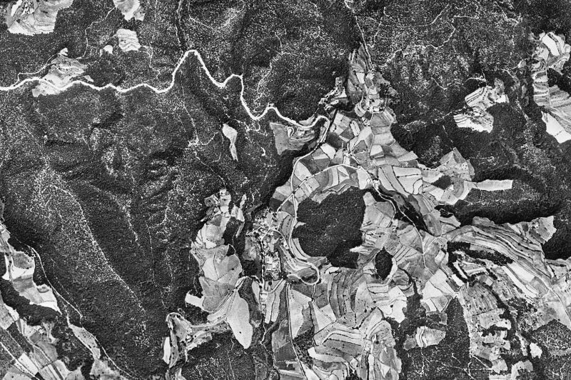 Ortofoto de 1956-1957 del núcleo de Campins
